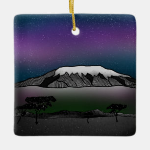 illustration av Mount Kilimanjaro Julgransprydnad Keramik