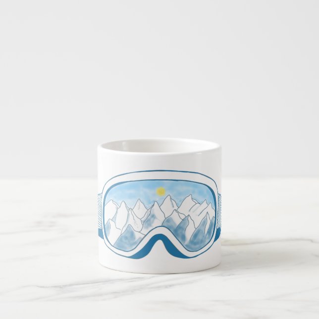 Illustration av Mountain Ski Goggles Espressomugg (Framsidan)