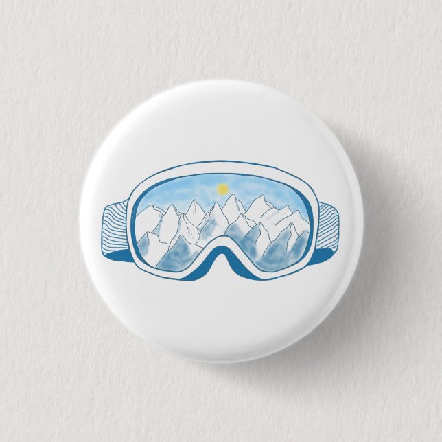 Illustration av Mountain Ski Goggles Knapp (Framsida)