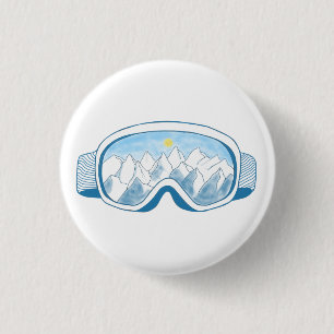 Illustration av Mountain Ski Goggles Knapp