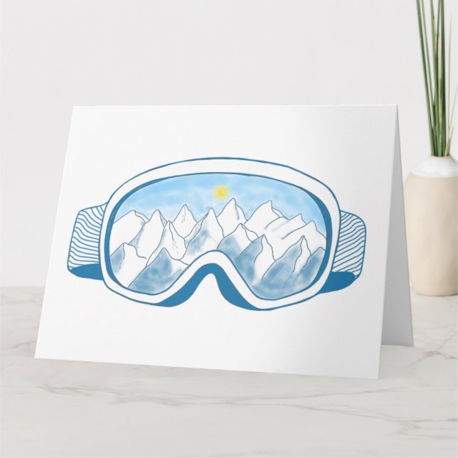 Illustration av Mountain Ski Goggles Kort (Framsida)
