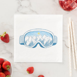 Illustration av Mountain Ski Goggles Pappersservett