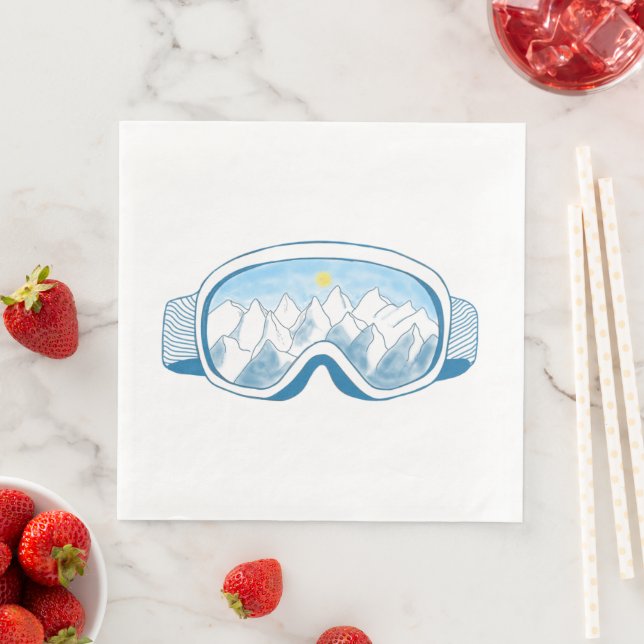 Illustration av Mountain Ski Goggles Pappersservett (Insitu)