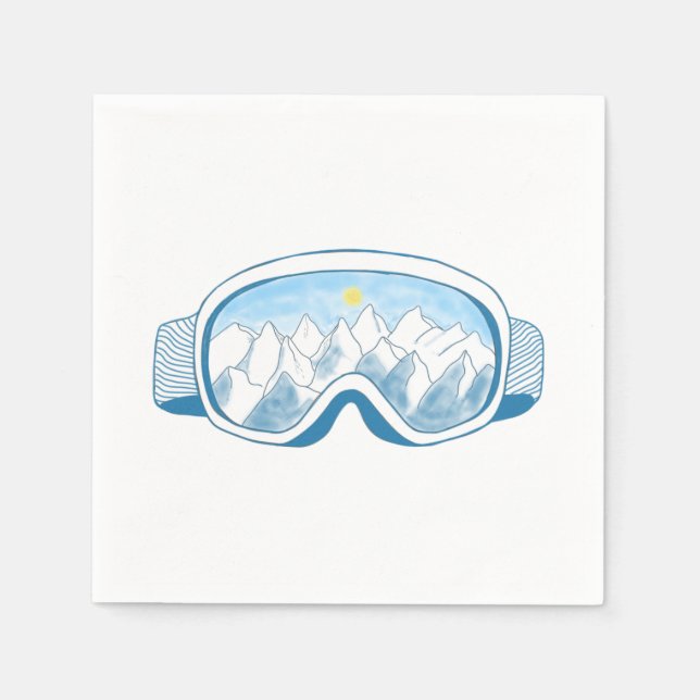 Illustration av Mountain Ski Goggles Pappersservett (Framsidan)