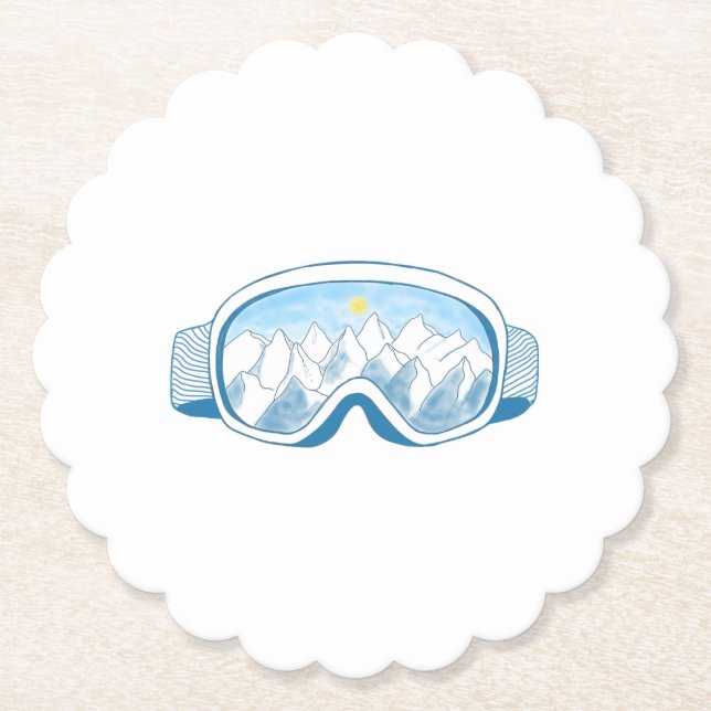 Illustration av Mountain Ski Goggles Underlägg Papper (Framsida)