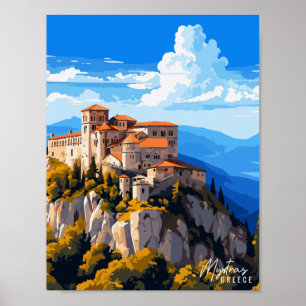 illustration av Mystras Greece vintage resor Poster