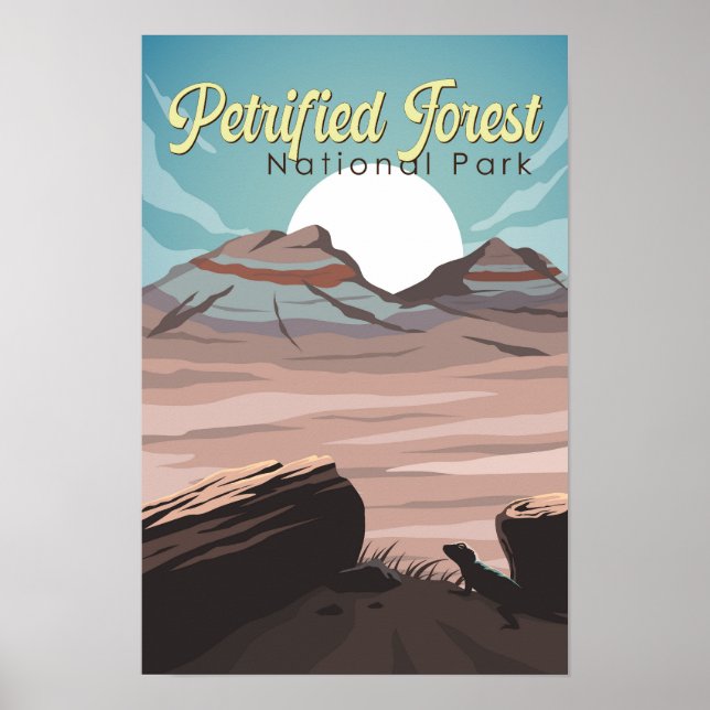 Illustration av nationalparken Förstenade skogen f Poster (Framsidan)