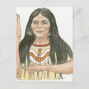 Illustration av Native North American-kvinnan Vykort