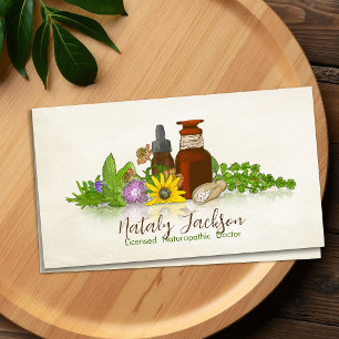 Illustration av naturläkemedel visitkort