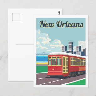 Illustration av New Orleans Louisiana Travel Ställ Vykort