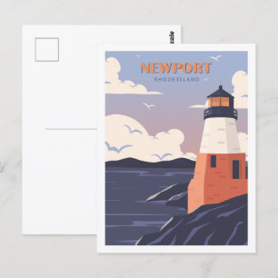 Illustration av Newport Rhode island Travel Ställe Vykort