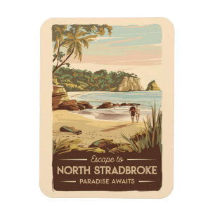 Illustration av North Stradbroke Island Australia Magnet