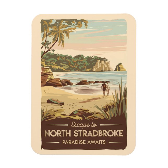 Illustration av North Stradbroke Island Australia Magnet (Vertikal)