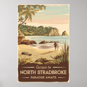 Illustration av North Stradbroke Island Australia Poster