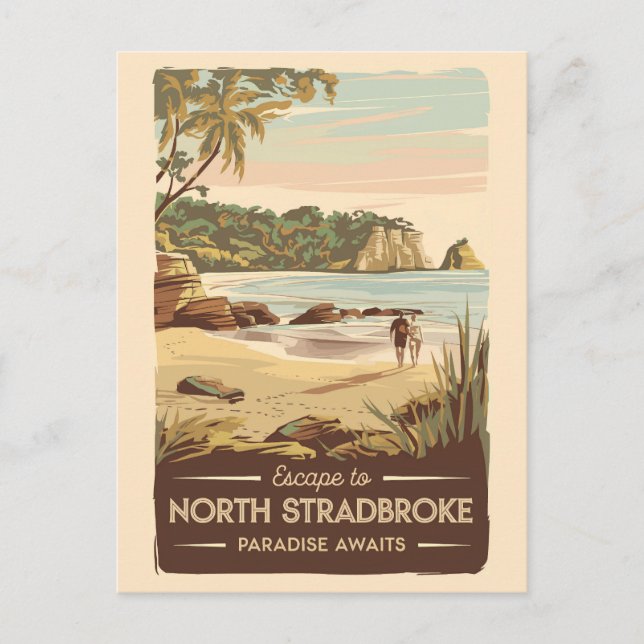 Illustration av North Stradbroke Island Australia Vykort (Framsida)