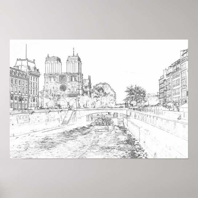 Illustration av Notre Dame de Paris Poster (Framsidan)