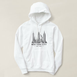 Illustration av NYC:s skyline med frihetsgudinnan Hoodie
