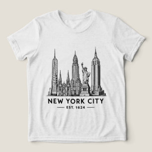 Illustration av NYC:s skyline med frihetsgudinnan T Shirt