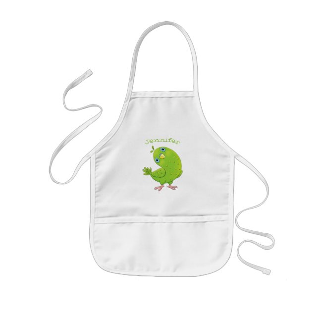 illustration av nyfiken tecknad för  paraketer för barnförkläde (Framsidan)