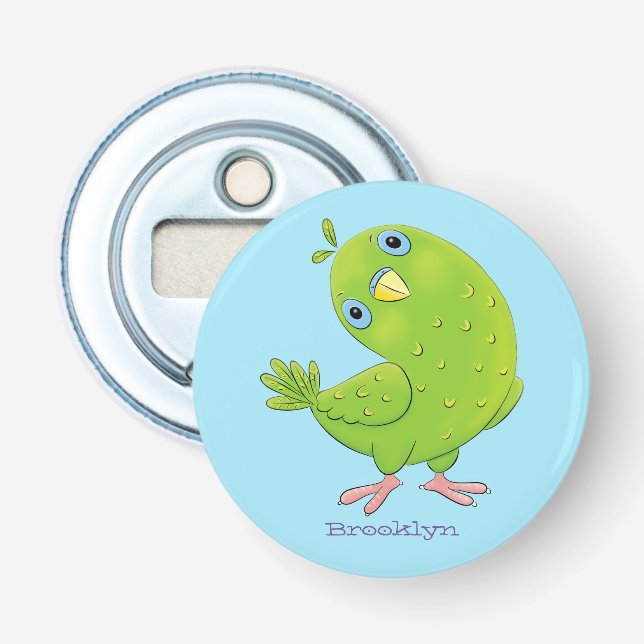 illustration av nyfiken tecknad för  paraketer för flasköppnare (Framsidan)