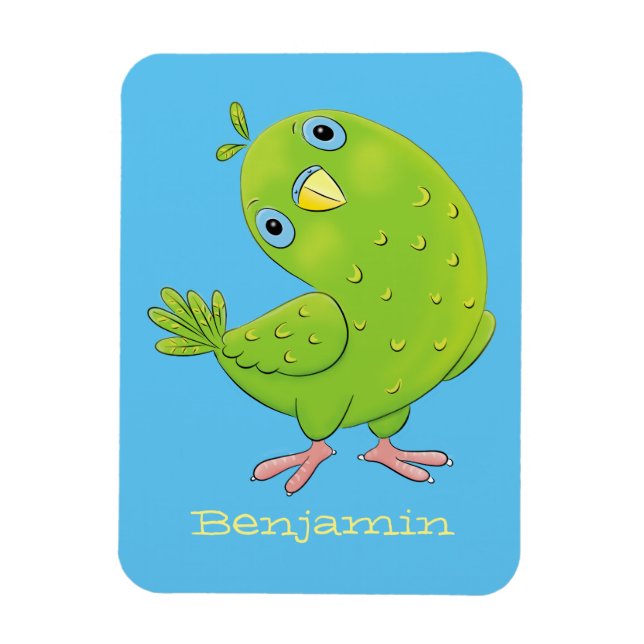 illustration av nyfiken tecknad för  paraketer för magnet (Vertikal)