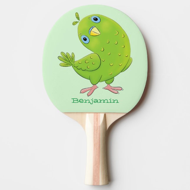 illustration av nyfiken tecknad för  paraketer för pingisracket (Framsidan)