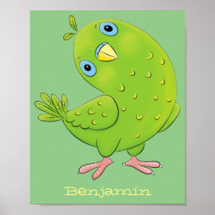 illustration av nyfiken tecknad för paraketer för poster
