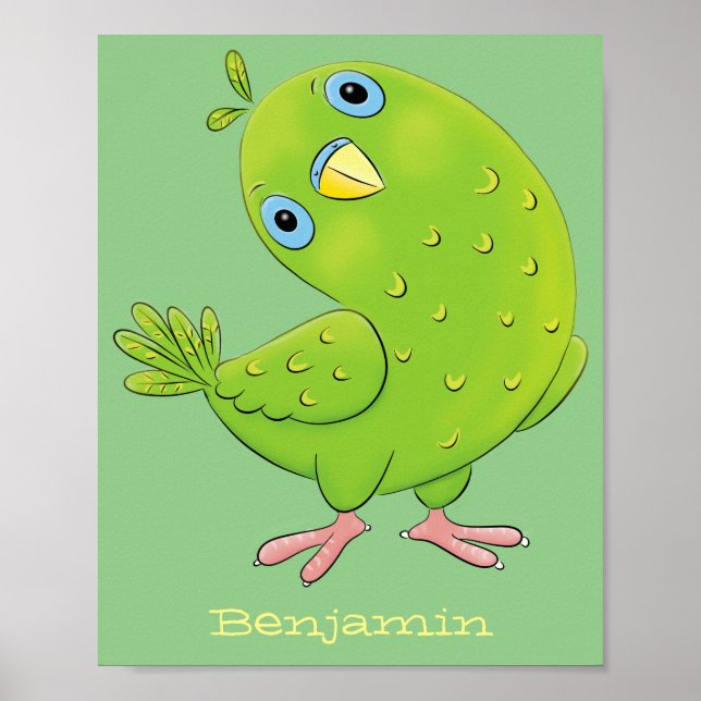 illustration av nyfiken tecknad för  paraketer för poster (Framsidan)