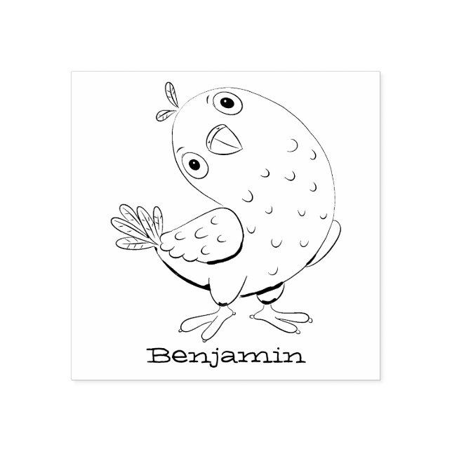 illustration av nyfiken tecknad för  paraketer för stämpel (Tryck)