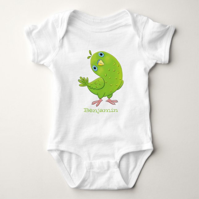 illustration av nyfiken tecknad för  paraketer för t shirt (Framsida)