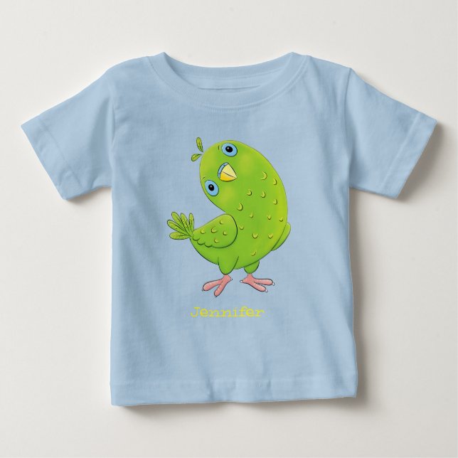 illustration av nyfiken tecknad för  paraketer för t shirt (Framsida)