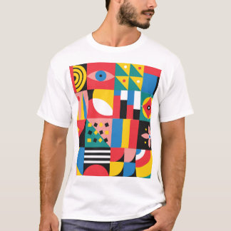 Illustration av nygeometriska färgformer t shirt