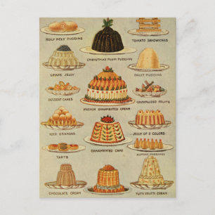 Illustration av ögonblicksbild av vintage Dessert Vykort