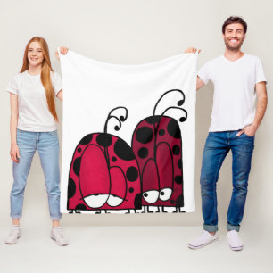 Illustration av oönskad Kärlek Ladybug Fleecefilt