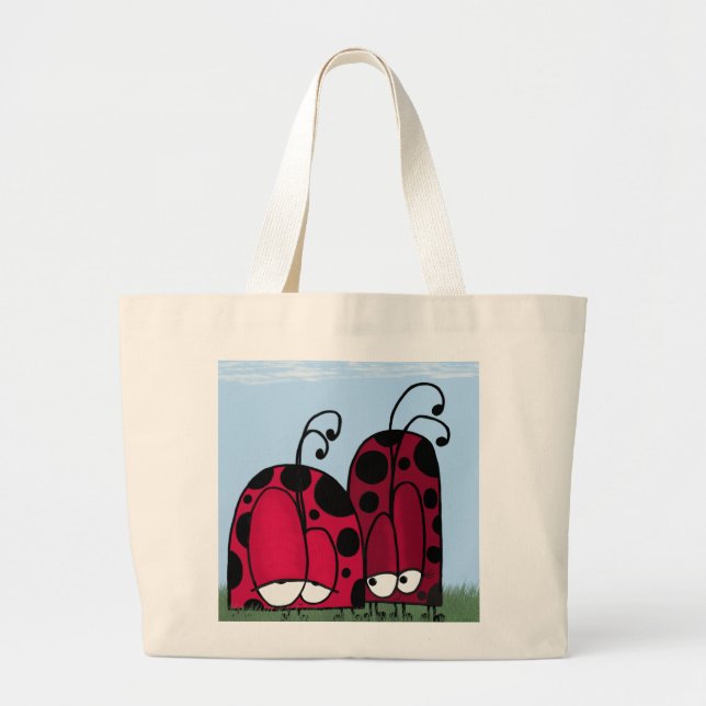 Illustration av oönskad Kärlek Ladybug Jumbo Tygkasse (Framsidan)
