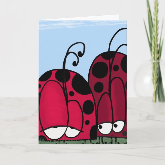 Illustration av oönskad Kärlek Ladybug Kort (Framsida)