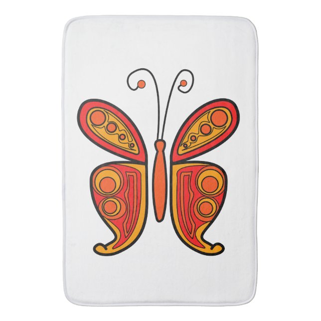 illustration av orange-fjäril badrumsmatta (Framsidan (Vertikal))