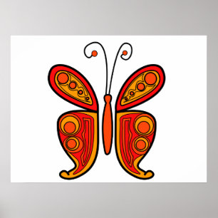 illustration av orange-fjäril poster