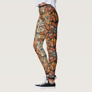 Illustration av orange Monarch Butterfly Vingar Leggings