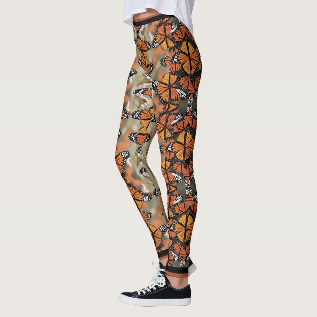 Illustration av orange Monarch Butterfly Vingar Leggings (Vänster)