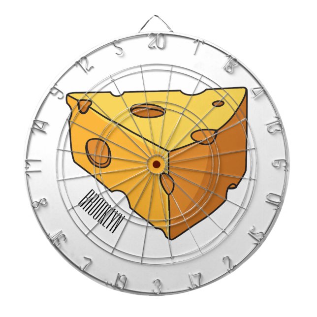 illustration av ostens tecknad darttavla (Framsidan)