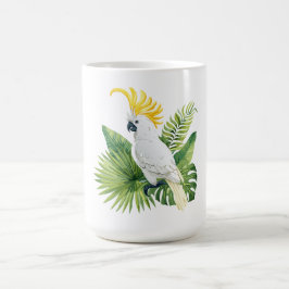 Illustration av papegoja kakadua kaffemugg