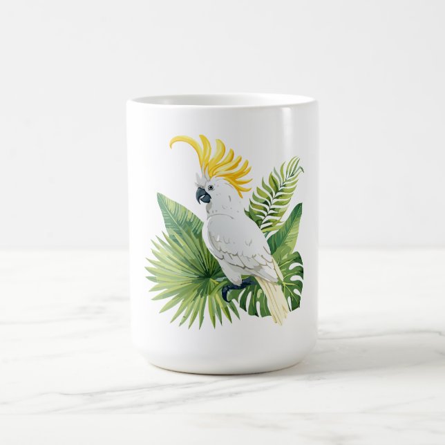 Illustration av papegoja kakadua kaffemugg (Center)