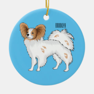 illustration av Papillons hund tecknad Julgransprydnad Keramik