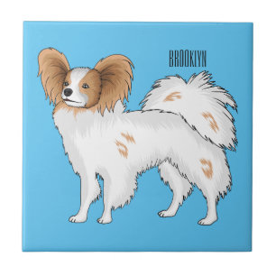 illustration av Papillons hund tecknad Kakelplatta