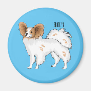 illustration av Papillons hund tecknad Magnet