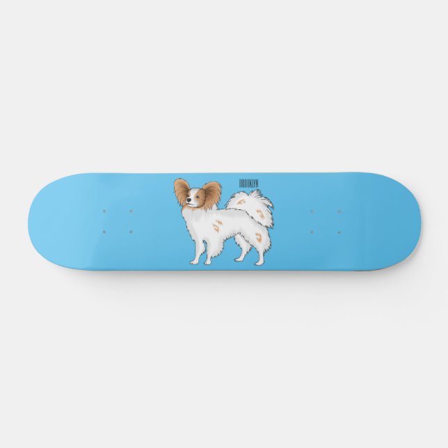 illustration av Papillons hund tecknad Mini Skateboard Bräda 18,5 Cm (Horz)