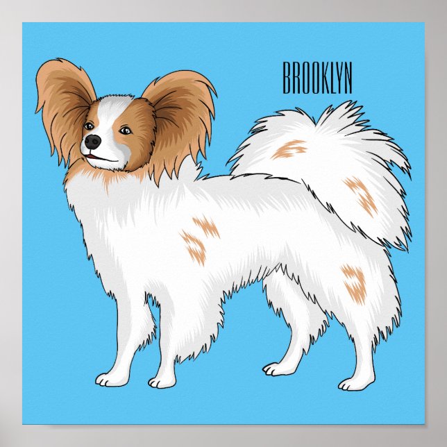 illustration av Papillons hund tecknad Poster (Framsidan)