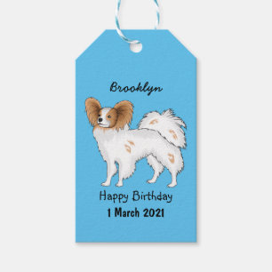 illustration av Papillons hund tecknad Presentetikett