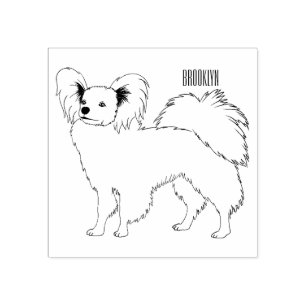 illustration av Papillons hund tecknad Stämpel